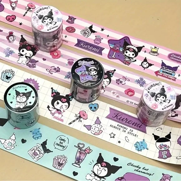 Sanrio Kuromi Sparkle Washi Tape 2 Roll Pack - Picture 4 of 7
